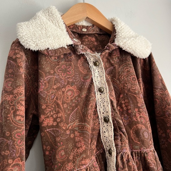 Y2K OshKosh B'gosh Brown and White Dress Winter Girls 7 - Picture 3 of 6